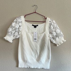 French Connection Juliet Mozart Caballo Floral Sleeve Sweater (XLARGE NWT)